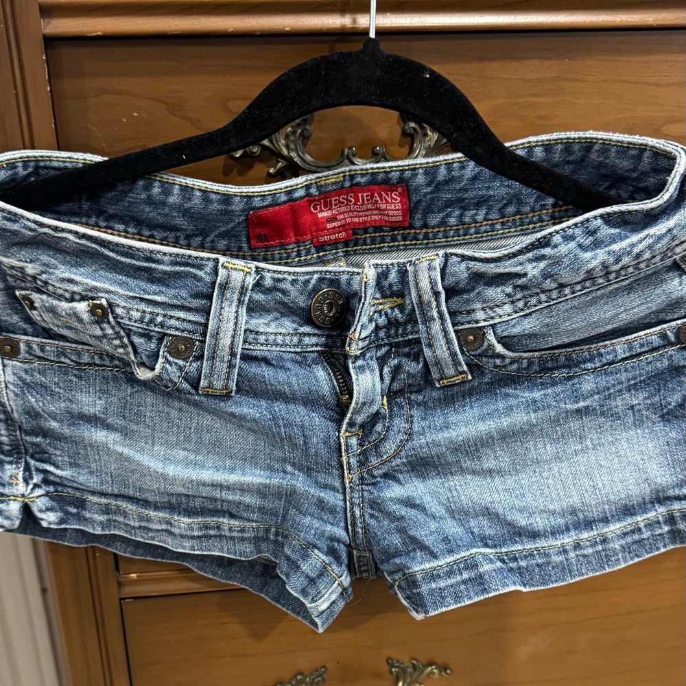 Guess Blue Jean Shorts Distressed Cut-Off Style